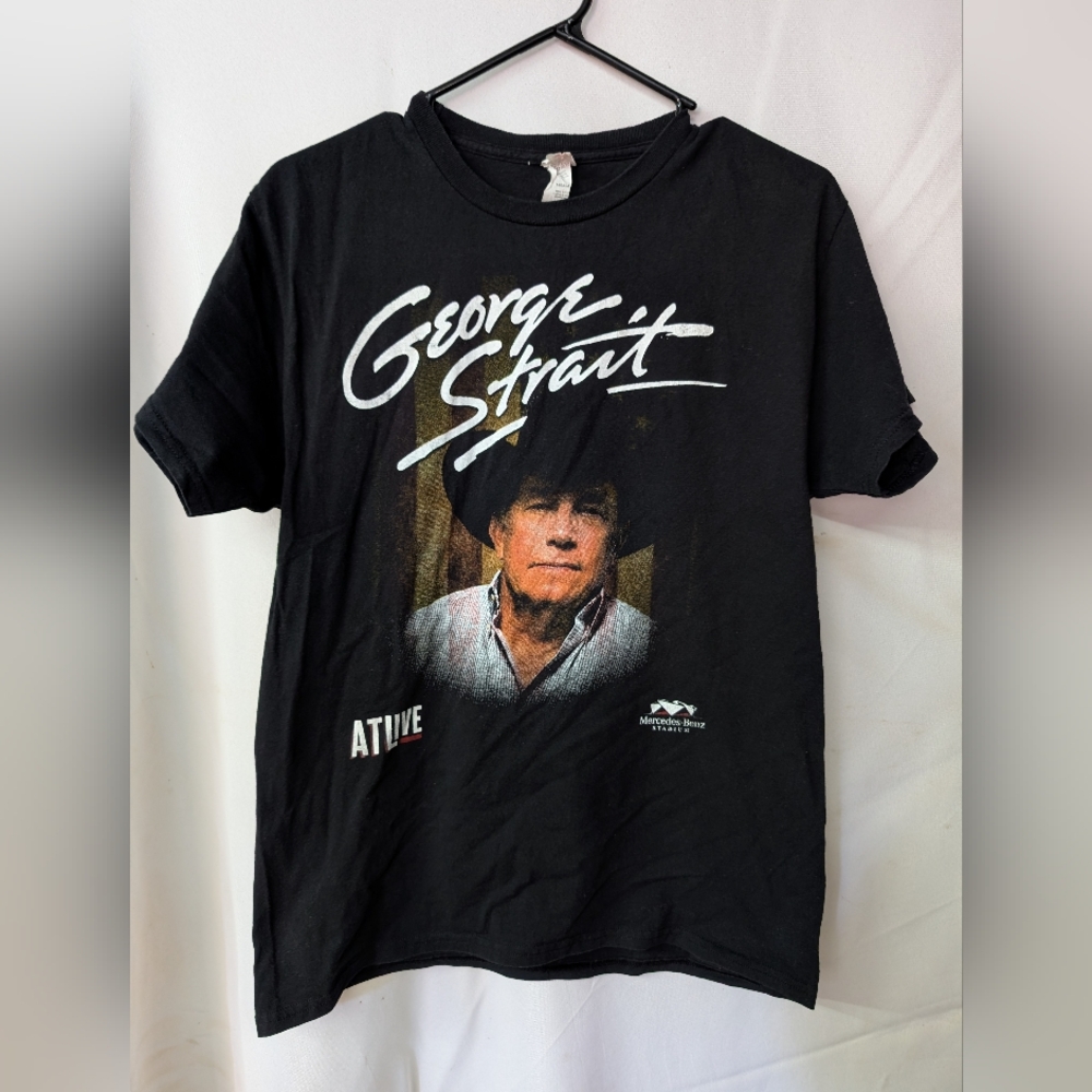 George Strait Mercedes Benz Stadium Concert Black Graphic T-Shirt 2021 Atlanta